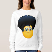 afro emoji womens sweatshirt (Voorkant)