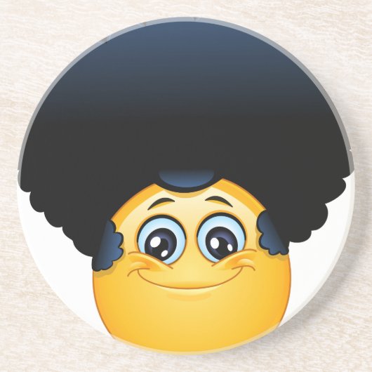 afro emoji zandsteen onderzetter (Voorkant)