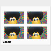 afro emojis rechthoekige sticker (Vel)