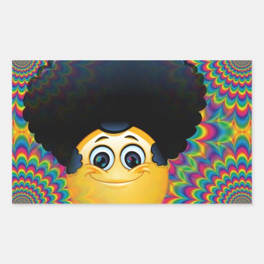 afro emojis rechthoekige sticker (Voorkant)