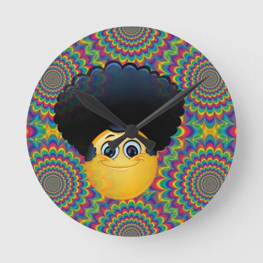afro emojis ronde klok (Voorkant)
