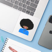 Afro Empowerment Sticker (Laptop met iPhone)