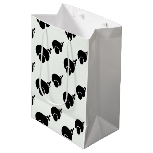 afro en kies zwarte en witte cadeautas (Voorkant Gekanteld)