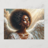Afro Engel - Ethische Zwarte Vrouw Briefkaart (Voorkant)