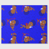Afro Engel Zwarte Cupido Afrikaanse Cherub Blauw H Cadeaupapier (Vlak)