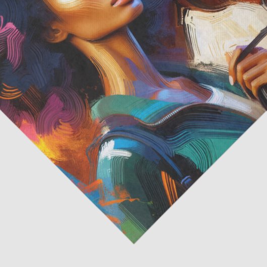 Afro Equestrian Vrouw Rider I Tissuepapier (Detail)