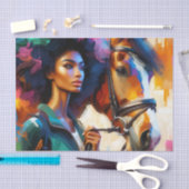Afro Equestrian Vrouw Rider I Tissuepapier (Craft)