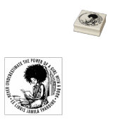 Afro-feministische "Power of a Girl" Bibliotheek B Rubberstempel (Gestempeld)