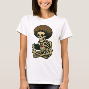 Afro Gamer Skeleton Spelen Videogame Retro Funny T-shirt