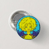 Afro Gemini Girl Pin Ronde Button 3,2 Cm (Voorkant /achterkant)