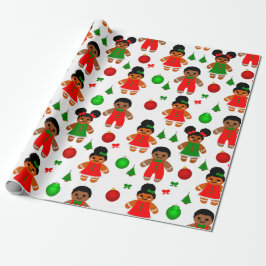 Afro Gingerbrood Kinder kerstkoekjes Cadeaupapier