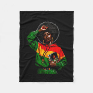 Afro Girl Africa Kleur - Zwart Geschiedenis Maand Fleece Deken