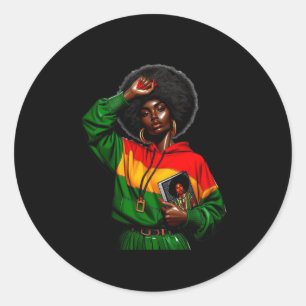 Afro Girl Africa Kleur - Zwart Geschiedenis Maand  Ronde Sticker