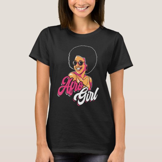 Afro Girl Afrocentric Black Pride Afro Hair 1 T-shirt (Voorkant)