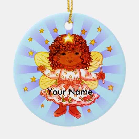 Afro Girl Fairy aangepaste fee ornament (Voorkant)