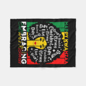 Afro Girl Happy Kwanzaa Afro-Amerikaans Erfgoed Fleece Deken (Voorkant (Horizontaal))