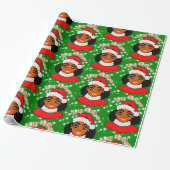 Afro Girl Kerstmis, Zwarte Vrouw, Melanin Queen Cadeaupapier (Uitgerold)