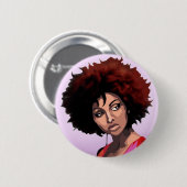 Afro girl ronde button 5,7 cm (Voorkant /achterkant)