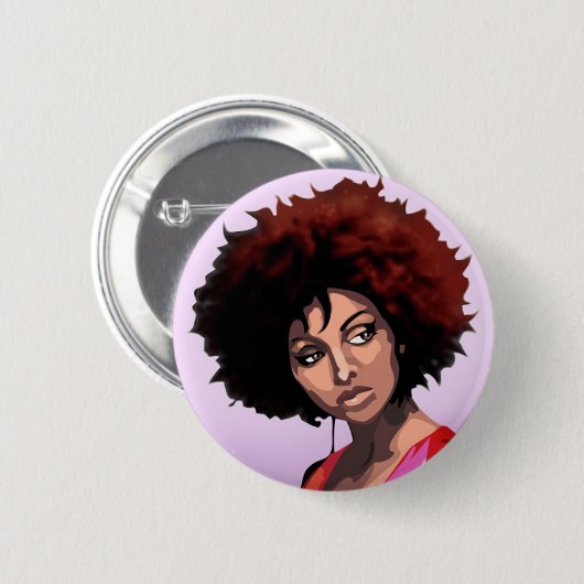 Afro girl ronde button 5,7 cm (Voorkant /achterkant)