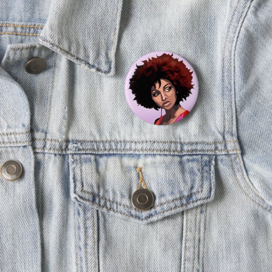 Afro girl ronde button 5,7 cm (In situ)