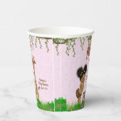 Afro Girl Safari Baby shower Papieren kopjes Papieren Bekers (Rechts)