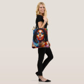 Afro Glam Canvas tas met zwarte vrouw Pop kunst ui (Op model)