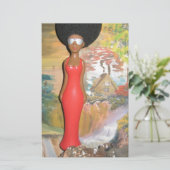 Afro Glam: een tijdloze schoonheid Briefpapier (Staand voorkant)