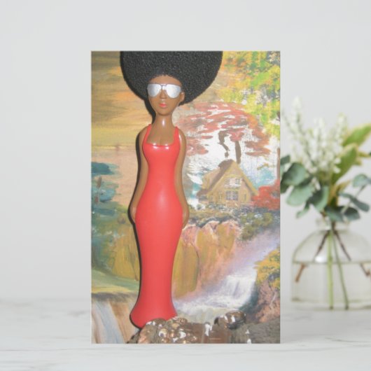 Afro Glam: een tijdloze schoonheid Briefpapier (Staand voorkant)