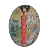 Afro Glam: een tijdloze schoonheid Dartbord (Voorkant Links)