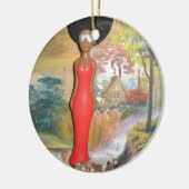 Afro Glam: een tijdloze schoonheid Keramisch Ornament (Links)