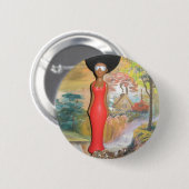 Afro Glam: een tijdloze schoonheid Ronde Button 5,7 Cm (Voorkant /achterkant)