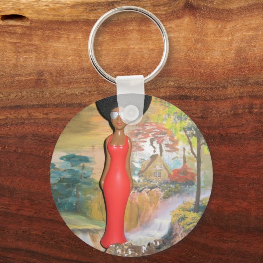 Afro Glam: een tijdloze schoonheid Sleutelhanger (Voorkant)