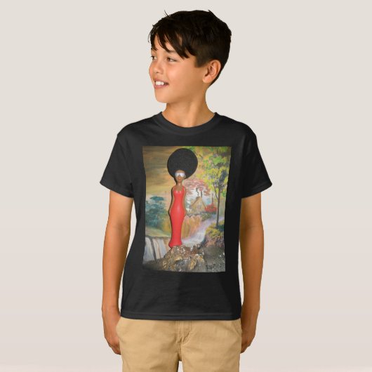 Afro Glam: een tijdloze schoonheid T-shirt (Voorkant volledig)