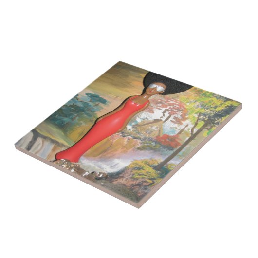 Afro Glam: een tijdloze schoonheid Tegeltje (Zijkant)