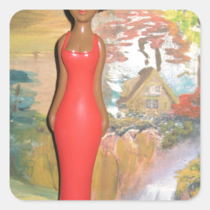 Afro Glam: een tijdloze schoonheid Vierkante Sticker