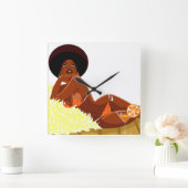 Afro Goddess Wall Clock Vierkante Klok (Huis)