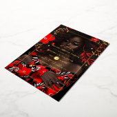 Afro Gold Foil kerstfeest Bachelorette Folie Uitnodiging (Gedraaid)