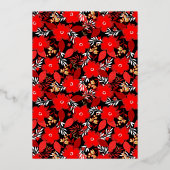 Afro Gold Foil kerstfeest Bachelorette Folie Uitnodiging (Achterkant)