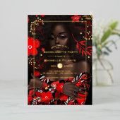 Afro goud folie Kerst Bachelorette-feest Uitnodiging (Staand Voorkant)