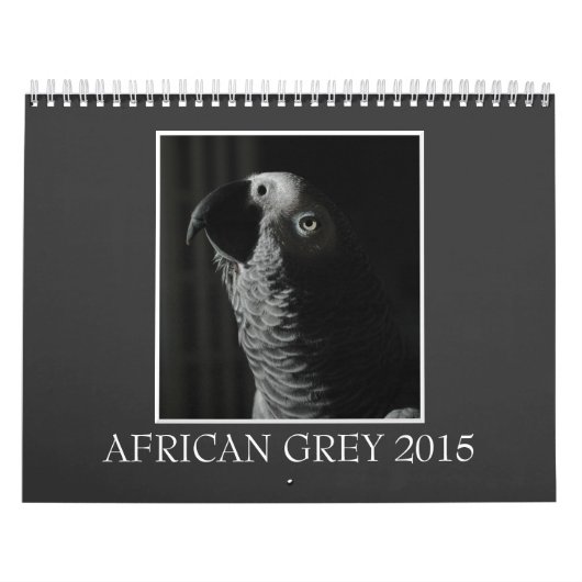 Afro Gray Parrot 2015, aangepast gedrukt kalender (Hoes)