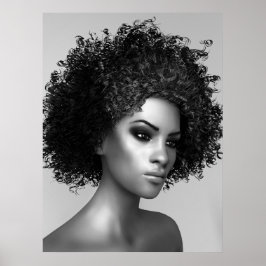 Afro haar 3D-illustratie Poster
