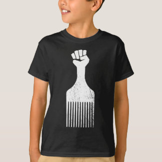 Afro haar pick Resist T-shirt vintage versleten R