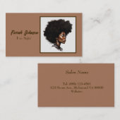 Afro haarverzorging cosmetoloog visitekaartje (Voorkant / Achterkant)