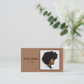 Afro haarverzorging cosmetoloog visitekaartje (Staand voorkant)