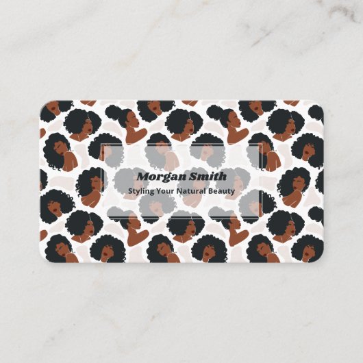 Afro haarvlechten visitekaartje (Voorkant)