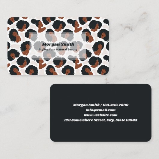 Afro haarvlechten visitekaartje (Voorkant / Achterkant)