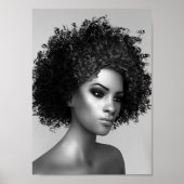 Afro Hair 3D Illustratie Poster (Voorkant)