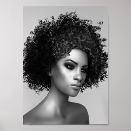 Afro Hair 3D Illustratie Poster