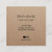 Afro Hair Beauty Girl Mode Stylist Rustic Kraft Vierkante Visitekaartje (Achterkant)