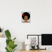 Afro Hair Black Girl Poster (Thuiskantoor)